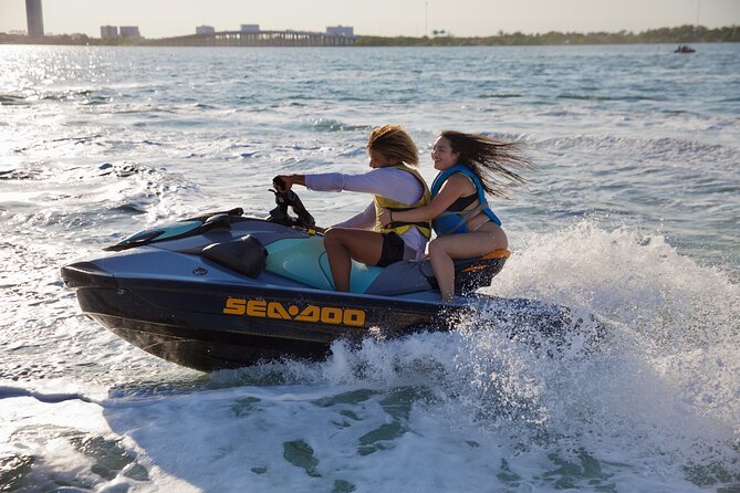 3 Hour Party Boat Jet ski Banana Tube and open bar in Miami - Pace Picnic Island is the center of the day