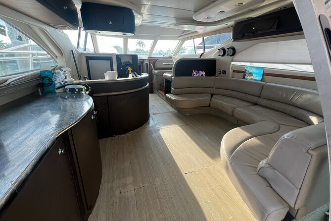 50ft Miller Blue | Miami Yacht Rental | 3 to 6 Hours | 13 Ppl - Pausing near Miami Marine Stadium