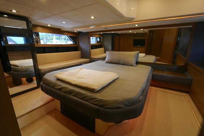 52' Azimut Yacht Charter - Brickell and Downtown Miami from the bay