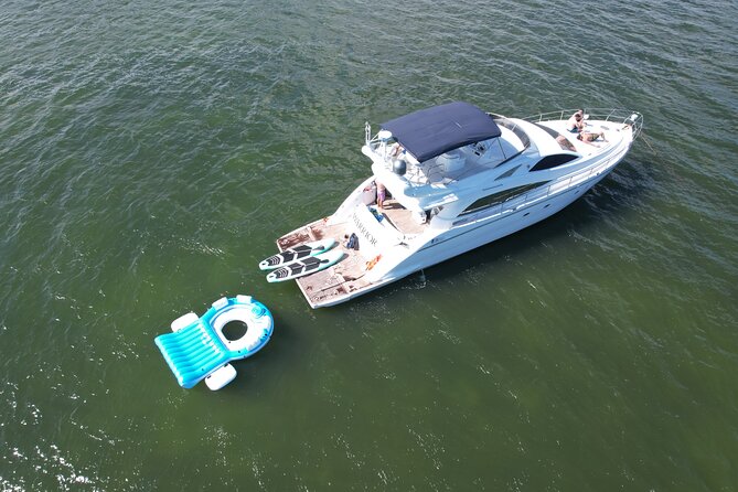 65ft Yacht Charter in Miami - Making use of the swim platform and water toys