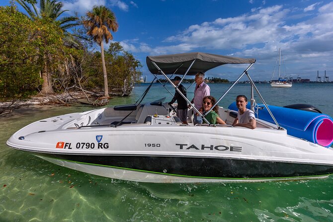 Fun Boat Rental with Captain in Miami Beach - up to 6 people - Biscayne Bay from a small sport boat
