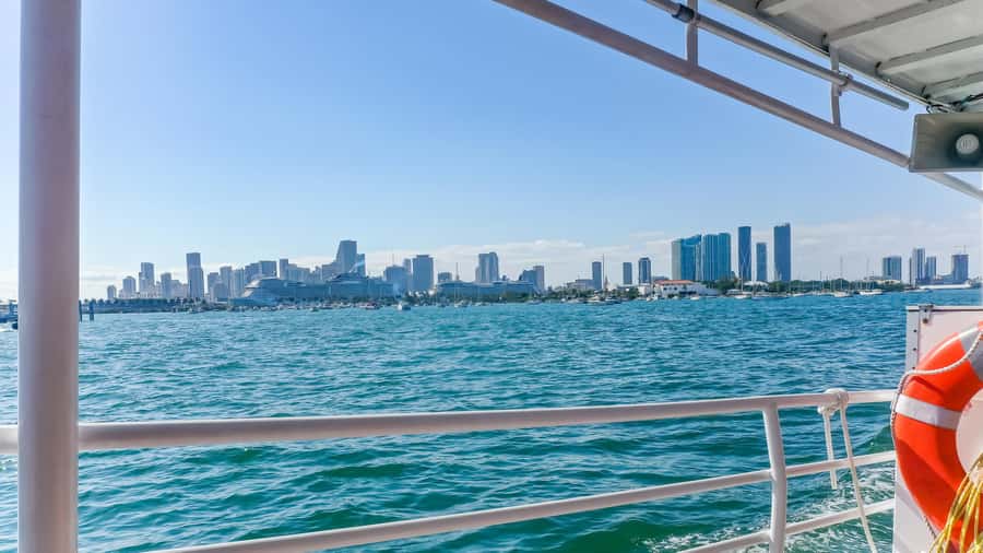 Hop-on Hop-off Water Taxi in Miami and Miami Beach - Brickell and the downtown skyline