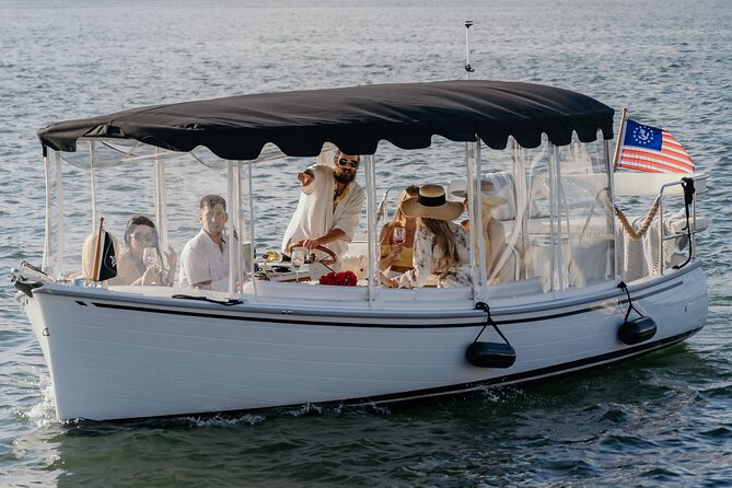 Luxury Shared Miami River E-Boat Cruise with Wine and Charcuterie - Music and the mood onboard