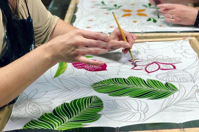 Make and Paint a Malaysian Batik Scarf in Aventura, Florida - Choosing a design before the brushes come out