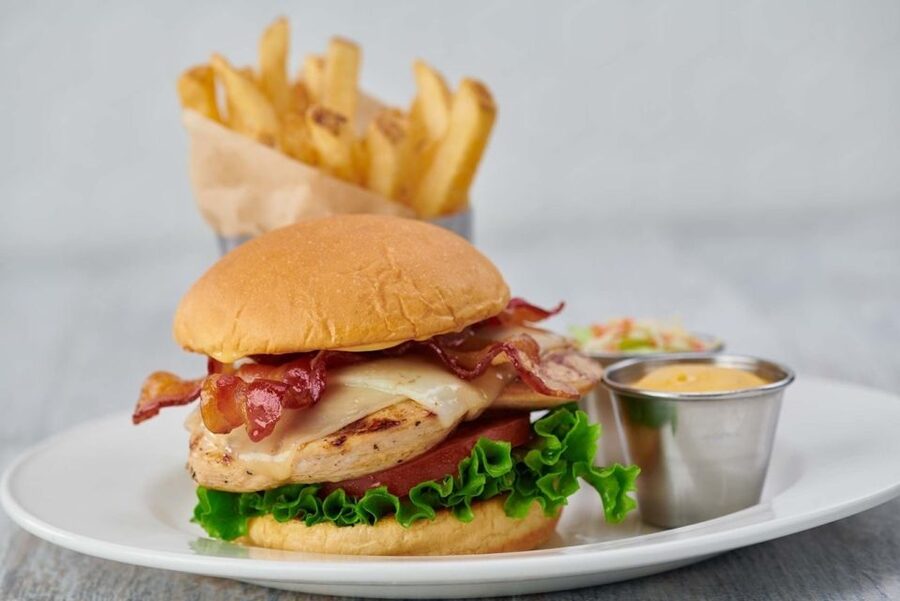 Meal at Hard Rock Cafe Miami at Biscayne Marketplace - The Classic Smashed Burger and lighter choices