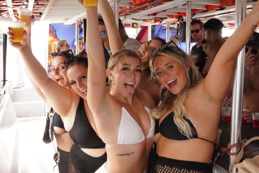 Miami: Boat Party with Live DJ, Unlimited Drinks, and Food - Boarding a double-decker party boat