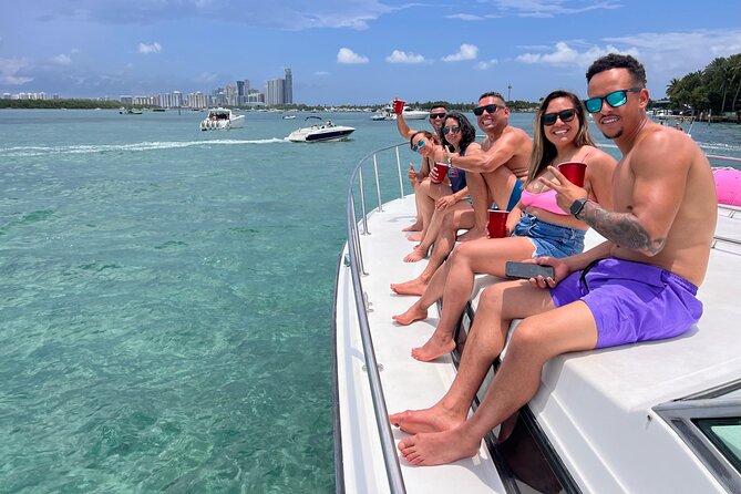 Miami Boat Rental for Day or Sunset Cruise with Captain - Haulover Sandbar for swimming and floating