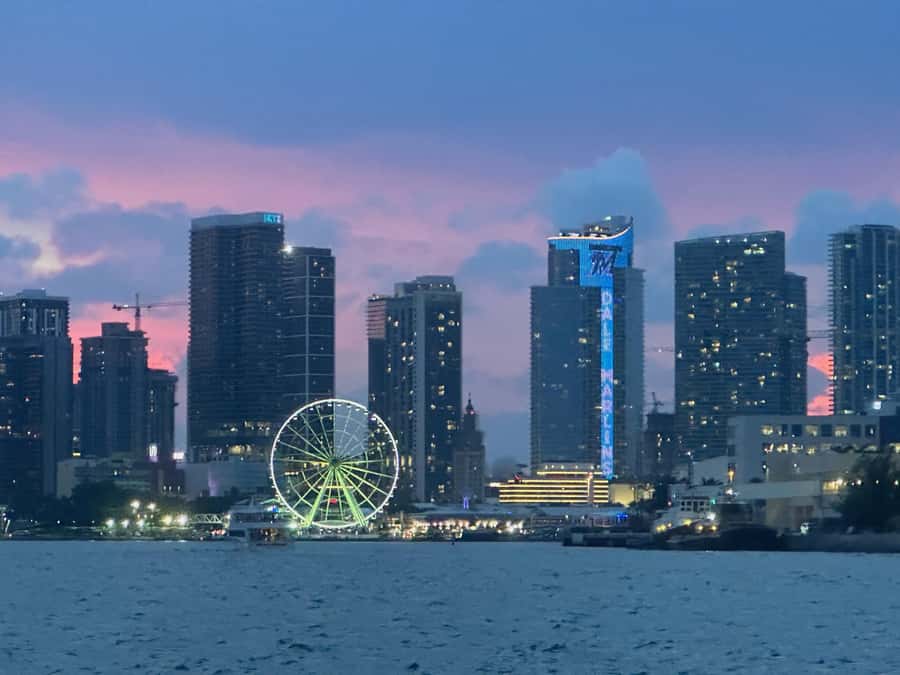 Miami Evening Boat Past Millionaire Homes on Water Taxi - Seeing Miami from Biscayne Bay after dark