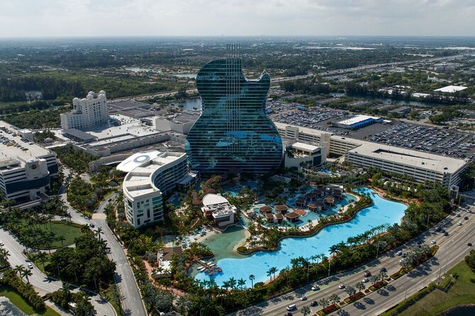 Miami Helicopter Tour Hard Rock and Beach - The Hard Rock Guitar Casino orbit