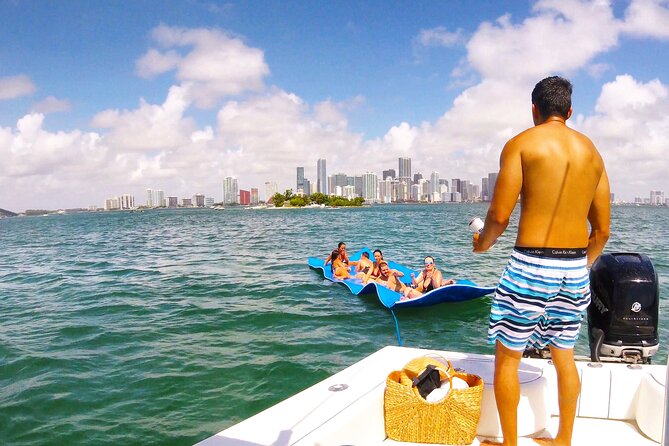 Miami Private Yacht Rental with Captain - The floating mat changes the pace
