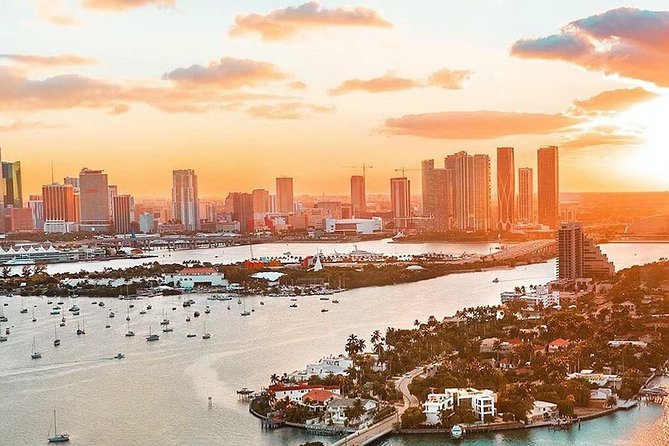 Miami Sunset Private Helicopter Tour - PortMiami and the cruise ships