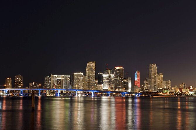 Miami Twilight Skyline Cruise - Miami at night, viewed from the bay