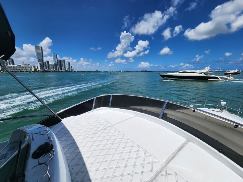 Miami Yacht Rental with Jetski, paddleboards, Inflatables - Miami views from Star Island to Downtown