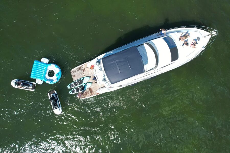Miami Yacht Rental with Jetski, paddleboards, Inflatables - Best uses for families, celebrations, and work groups