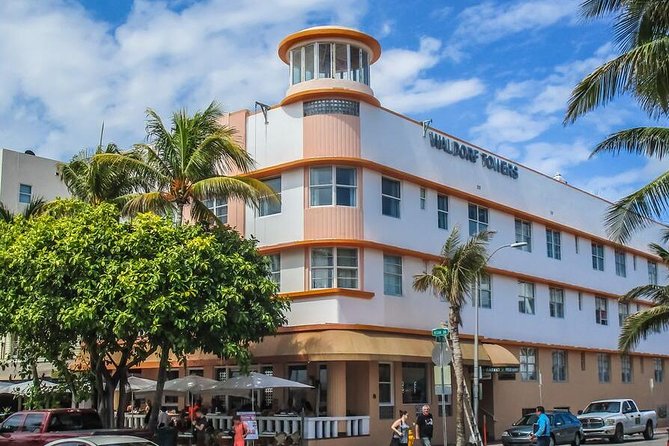 Pastel Art Deco hotel fronts on Ocean Drive, South Beach